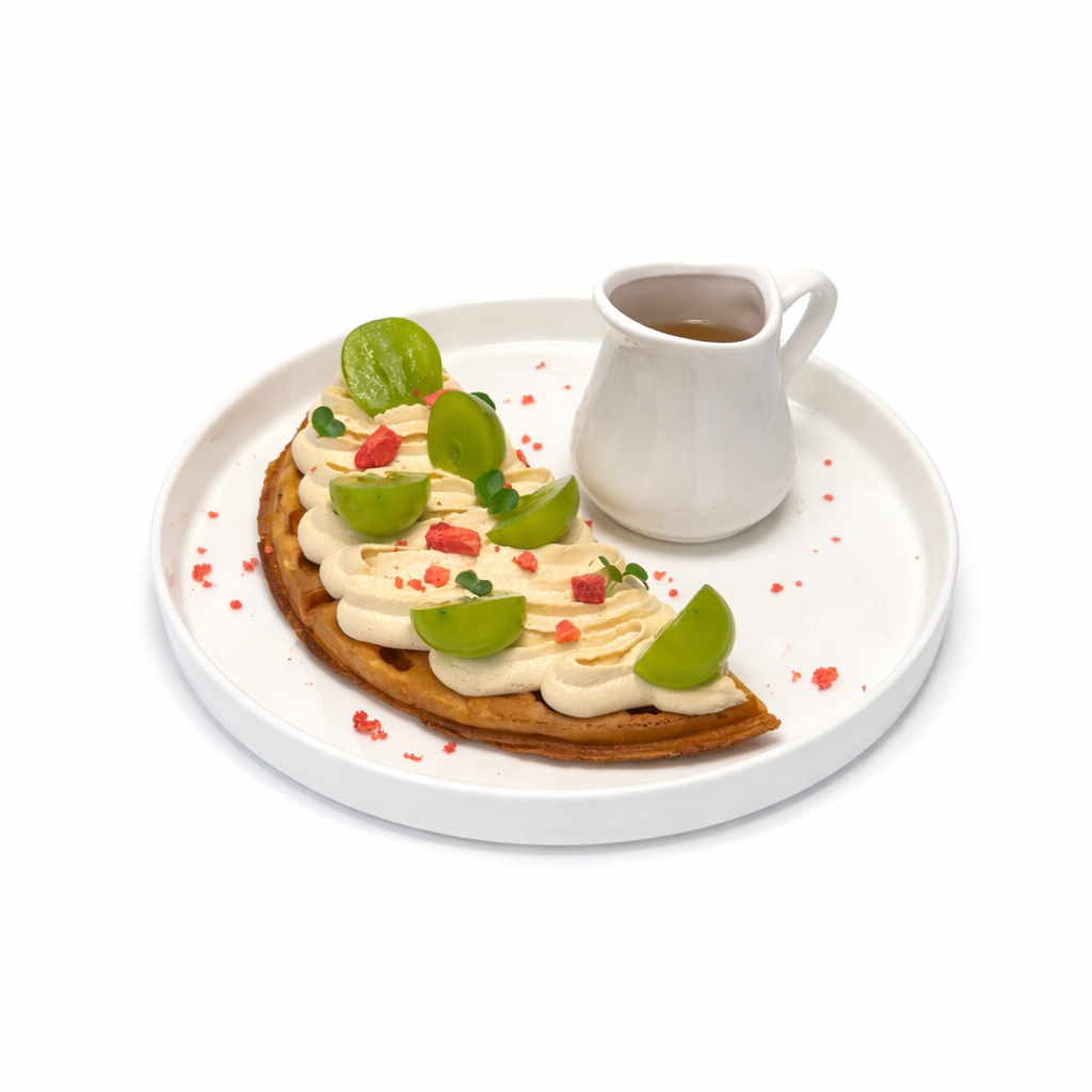 Вафля с виноградом и карамелью new