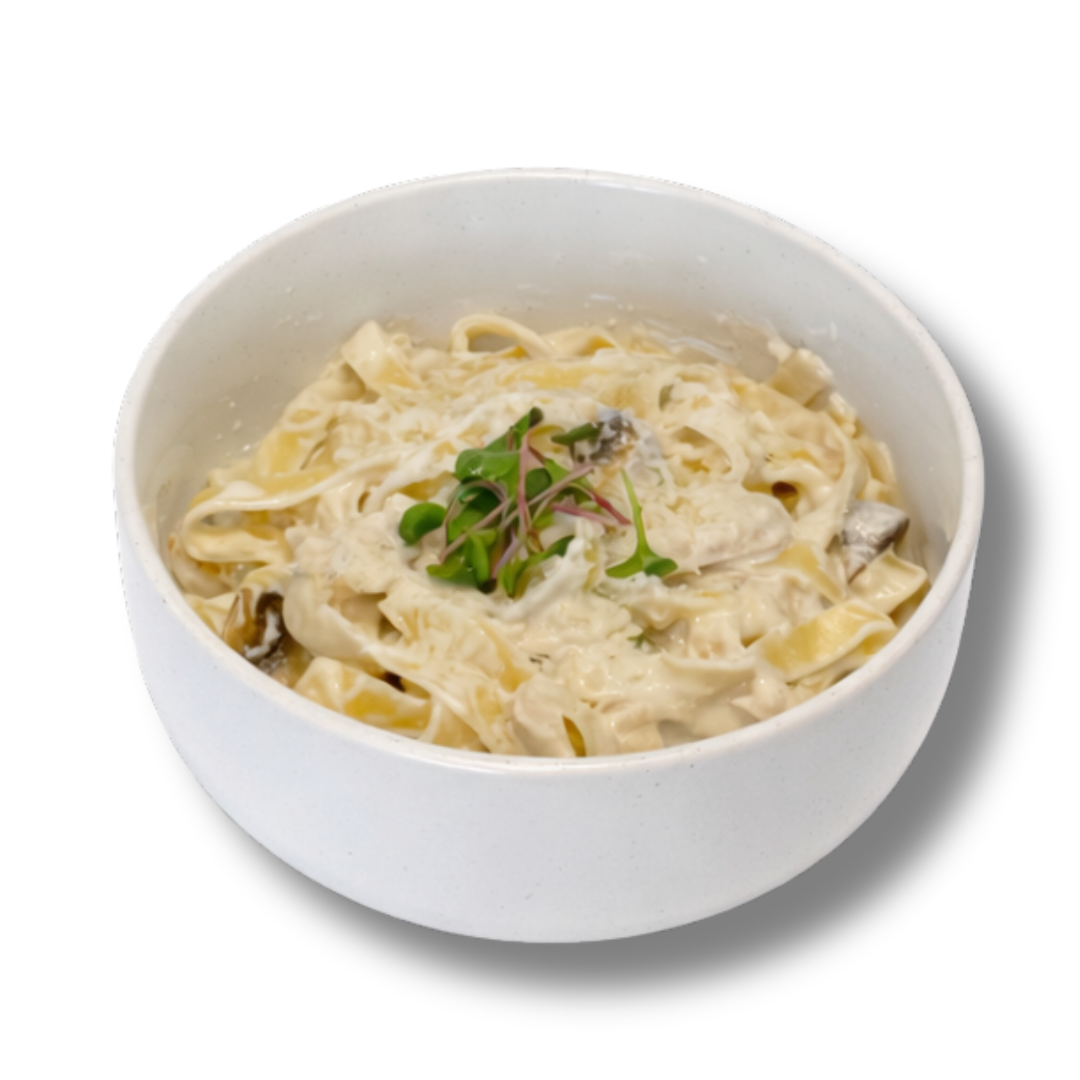 Паста сливочная с креветкой и грибами