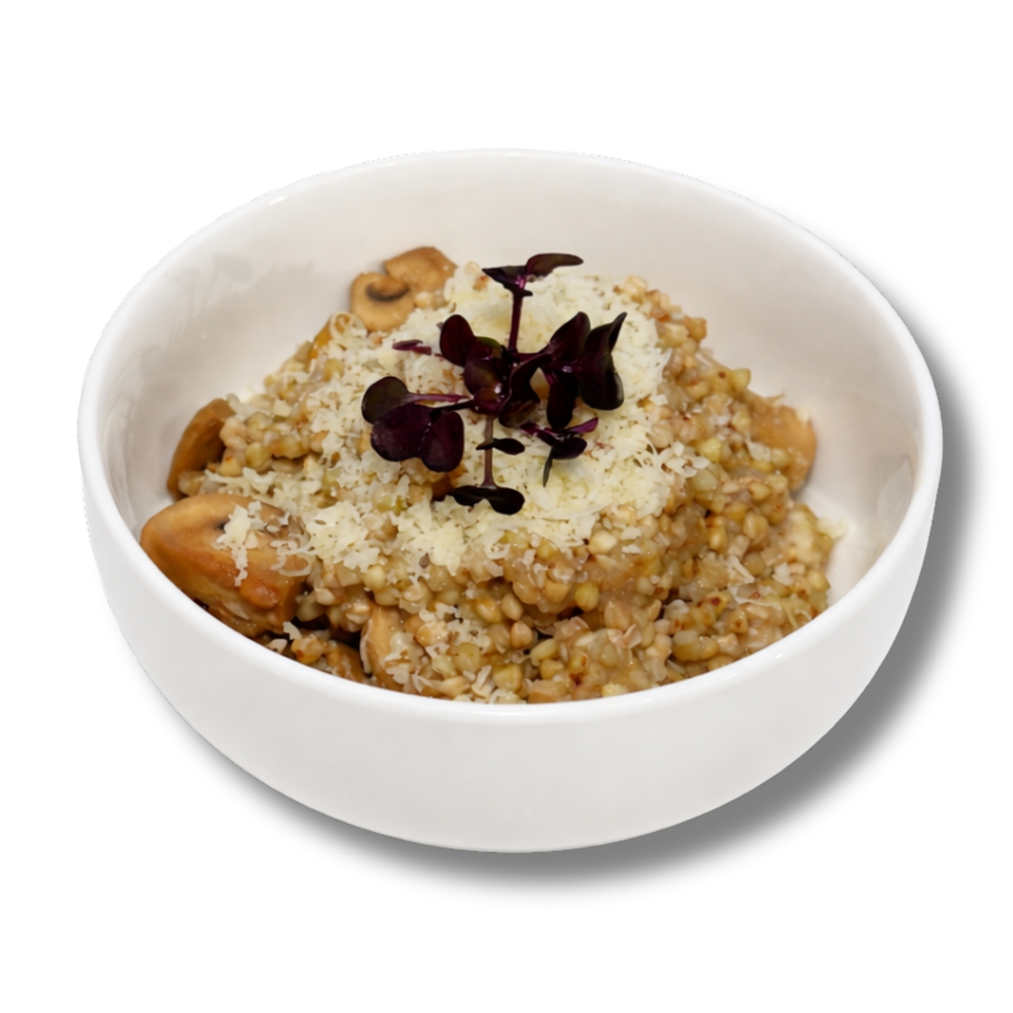 Зеленая гречка с грибами